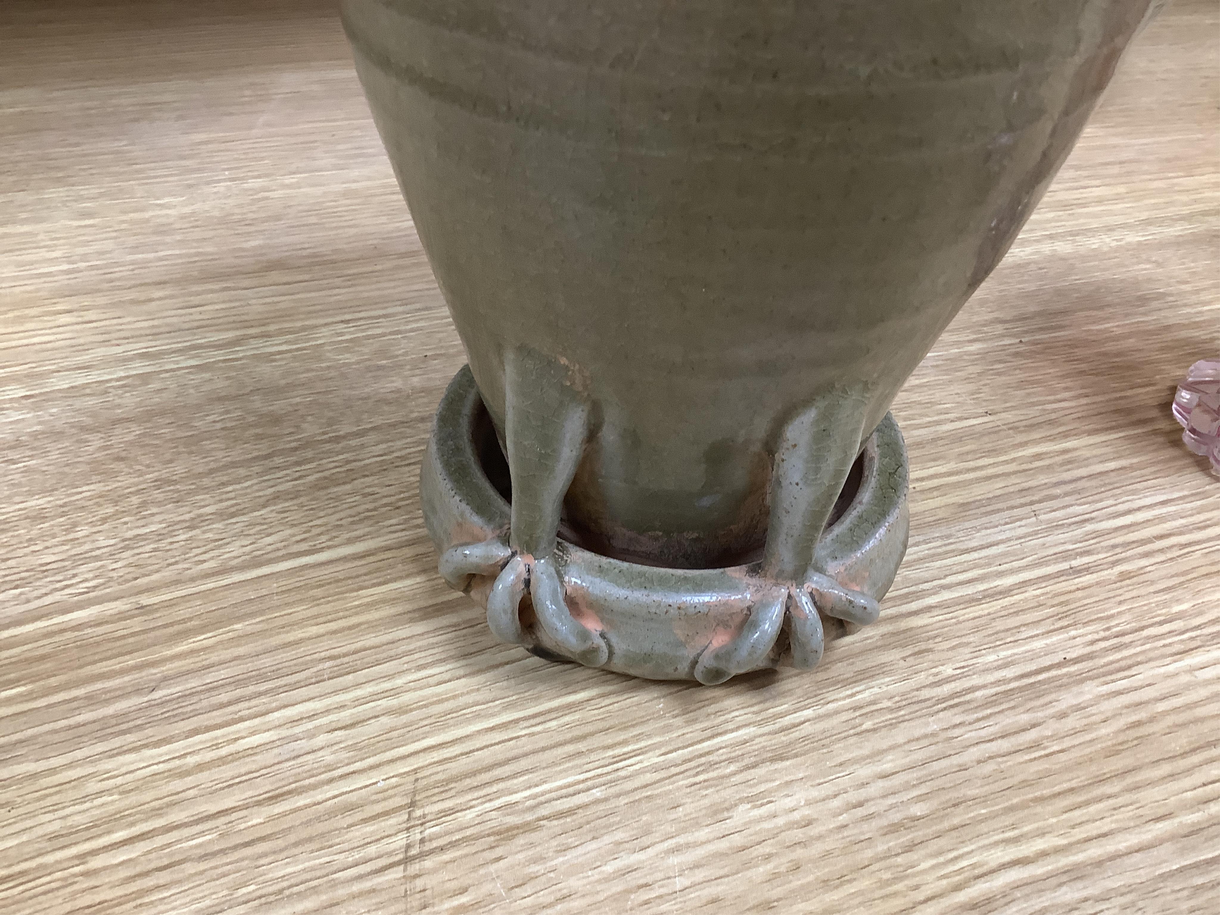A Korean green glazed bird jar, 33cm high